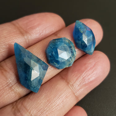 Natural Apatite Rose Cut Cabochons 3Pcs/LOT